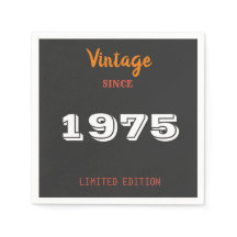 Vintage 1975 Limited Edition 50th Birthday Napkins