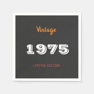 Guardanapo De Papel Vintage 1975 Limited Edition 50th Birthday Napkins