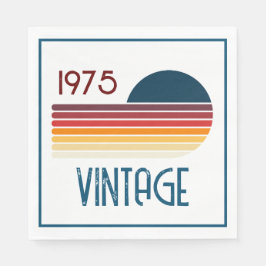 Guardanapo De Papel Vintage 1975 Retro Stripe Sun 50th Birthday
