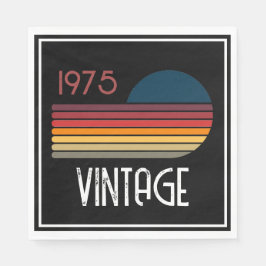 Guardanapo De Papel Vintage 1975 Retro Stripe Sun 50th Birthday