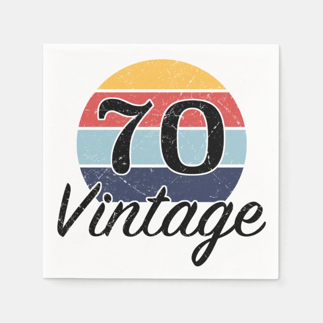 Guardanapo De Papel Vintage 70 Birthday Sunset (Frente)