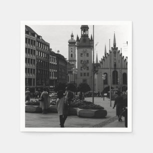 Guardanapo De Papel Vintage Alemanha Munique Church Marienplatz