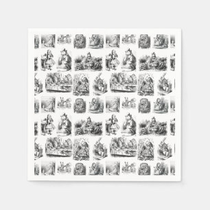 Guardanapo De Papel Vintage Alice's Adventures in Wonderland Pattern