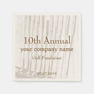 Guardanapo De Papel Vintage - Antiquado Fundraiser Castanho e Golfe Br