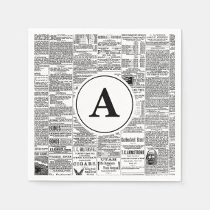 Guardanapo De Papel Vintage Antique Jornal Monograma