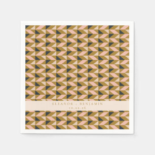 Guardanapo De Papel Vintage Art Deco Blush Dourado Casamento Preto Per