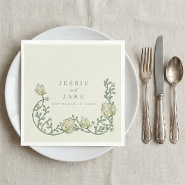 Guardanapo De Papel Vintage Art Nouveau style Floral Border Wedding