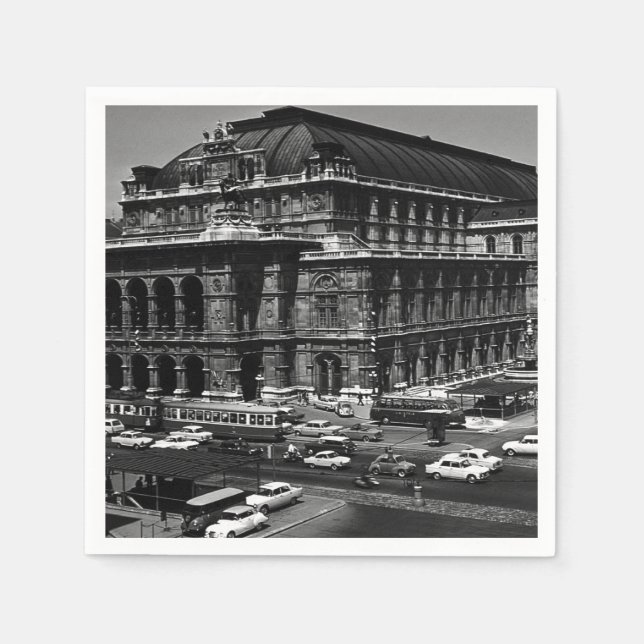 Guardanapo De Papel Vintage Áustria Viena Staatsoper 1970 (Frente)