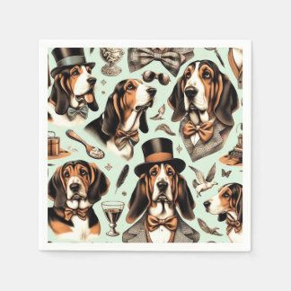 Guardanapo De Papel Vintage Basset Hound Seimune