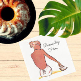 Guardanapo De Papel Vintage Beach Girl com elegância de verão de conch