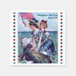 Guardanapo De Papel Vintage Beach Girls 4 de julho Partido Napkin