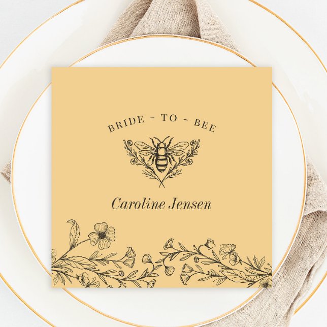 Guardanapo De Papel Vintage Bee Wildflower Yellow Chá (Criador carregado)