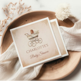 Guardanapo De Papel Vintage Beige Classic Gênero Chá de fraldas neutro