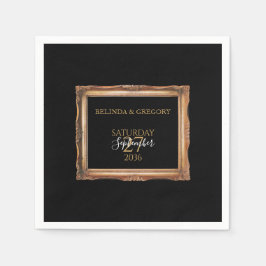 Guardanapo De Papel Vintage Black & Dourado Wedding
