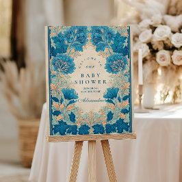 Guardanapo De Papel Vintage Blue Botanical Baby Shower