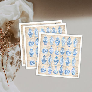 Guardanapo De Papel Vintage Blue Chinoiserie Temple Ginger Jars