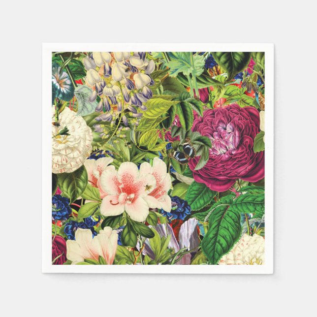 Guardanapo De Papel Vintage Botanical Floral (Frente)