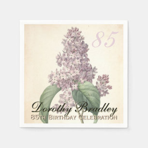Guardanapo De Papel Vintage Botanical Lilac 85th Festa de aniversário