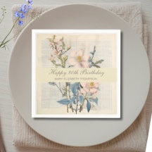 Vintage Botânico de Flor Silvestre para 80º Aniver