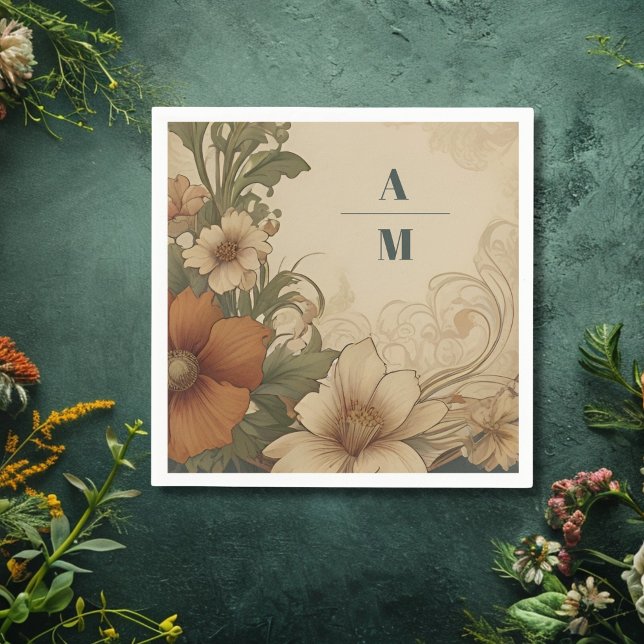 Guardanapo De Papel Vintage Bougainvillea Art Nouveau Wedding (Criador carregado)