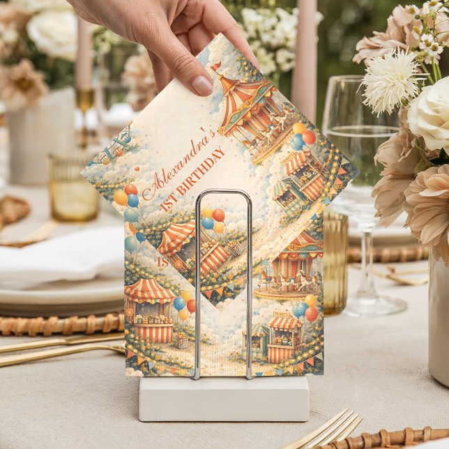 Guardanapo De Papel Vintage Carnival Circus Birthday (Criador carregado)