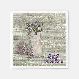 Guardanapo De Papel vintage, casamento do celeiro de madeira floral oc