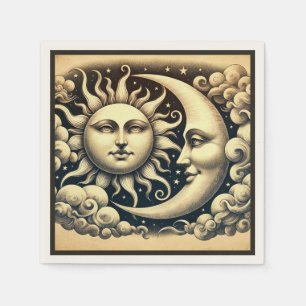 Guardanapo De Papel Vintage Celestial Sun & Moon