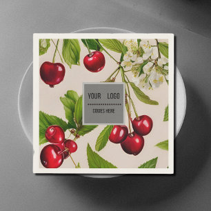 Guardanapo De Papel Vintage Cherries - adicionar logotipo