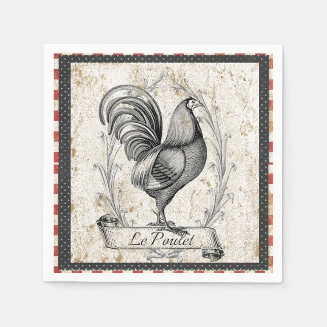 Guardanapo De Papel Vintage Chicken (Frente)