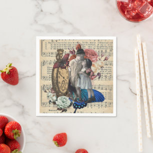 Guardanapo De Papel Vintage Children & Floral Collage