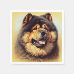 Guardanapo De Papel Vintage Chow-Chow Painting