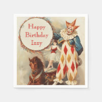 Vintage Circus Palhaço Personalizado Aniversário