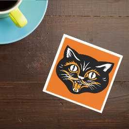 Guardanapo De Papel Vintage Clássica Presas de rosto preto de gato pre