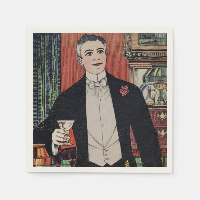 Guardanapo De Papel Vintage Cocktail Culture Paper Napkin (Frente)