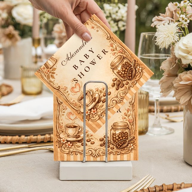 Guardanapo De Papel Vintage Coffee Baby Shower (Criador carregado)