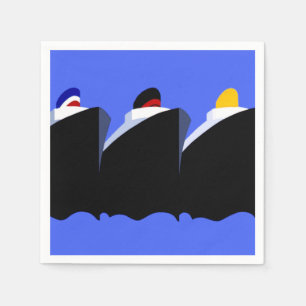 Guardanapo De Papel Vintage Cruise Ship Art Deco Poster