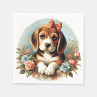 Guardanapo De Papel Vintage Cute Beagle Puppy