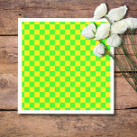 Guardanapo De Papel Vintage da placa verificadora amarelo verde neon<br><div class="desc">Desktop fino verde e amarelo | Vintage | Clássico | Evolução | NA MODA | Moda | Mínimo</div>