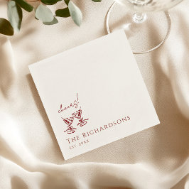 Guardanapo De Papel Vintage Deep Burgundy Martini Old Money Wedding