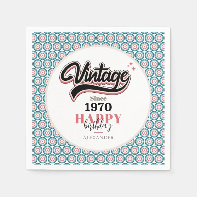 Guardanapo De Papel Vintage desde - 1970 (Frente)