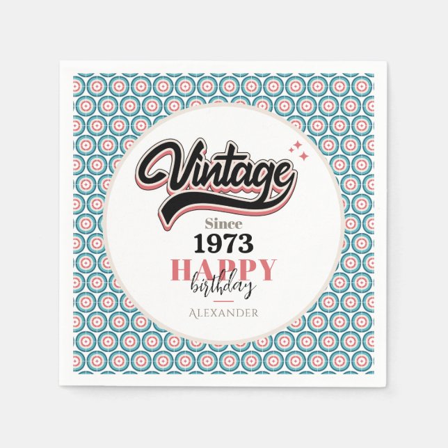 Guardanapo De Papel Vintage desde - 1973 (Frente)