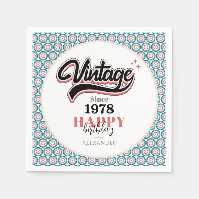 Guardanapo De Papel Vintage desde - 1978 (Frente)