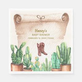 Guardanapo De Papel Vintage Desert Cactus Boots Chá de fraldas