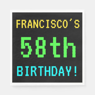 Guardanapo De Papel Vintage divertido/Retro Jogo de Vídeo Olhe 58º ani