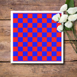 Guardanapo De Papel Vintage do Quadro de Verificação Neon Blue e Red C<br><div class="desc">Quadro de verificação azul-neon e vermelho | Vintage | Clássico | Evolução | NA MODA | Moda | Mínimo</div>