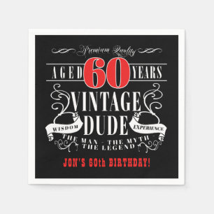 Guardanapo De Papel Vintage Dude Man Myth Legend Men's 60th Birth