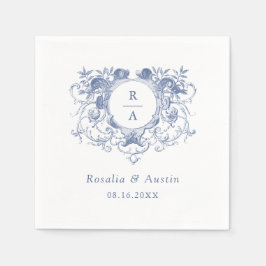 Guardanapo De Papel Vintage Elegant Floral Leafy Crest Wedkins