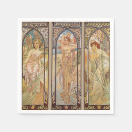 Guardanapo De Papel Vintage Elegante Art Nouveau Mucha Times of the Da