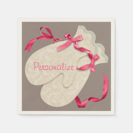 Guardanapo De Papel Vintage elegante luvas de inverno lutas de fita