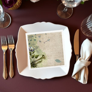 Guardanapo De Papel Vintage Ephemeral Floral Trumpet Horn Decoupage